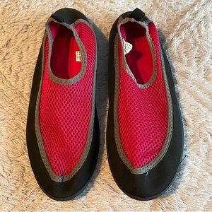 Pink and Black Water Shoes, Size 7-8